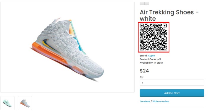 Display QRcode In Product Details Opencart Free