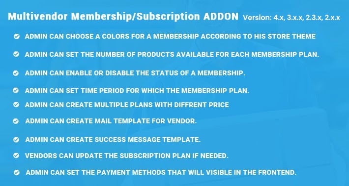 Multivendor Membership/Subscription ADDON