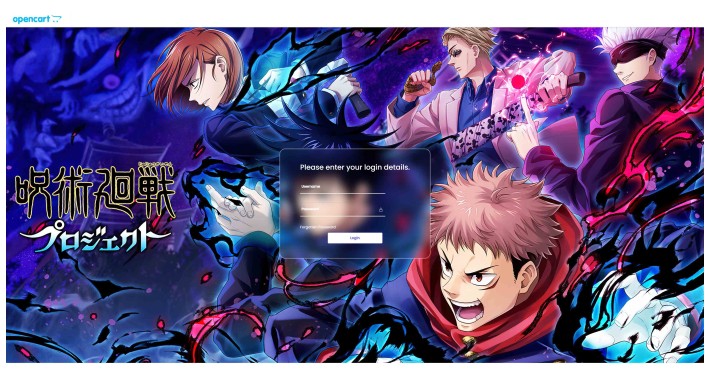 Login dashboard opencart 3 Jujutsu Kaisen Style