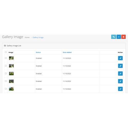 OpenCart Photo Gallery Module