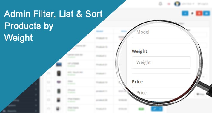 Admin Filter, List & Sort Products by Weight