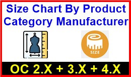 Size Chart By Product Category Manufacturer