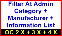 Filter At Admin Category + Manufacturer + Inform..