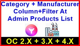 Category + Manufacturer Column+Filter At Admin P..