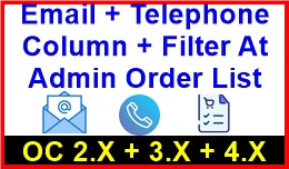 Email + Telephone Column + Filter At Admin Order..