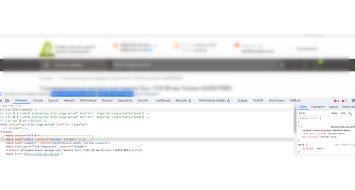Noindex follow tag for opencart 2.3