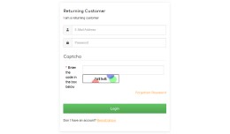 Capcha on the login page for customers
