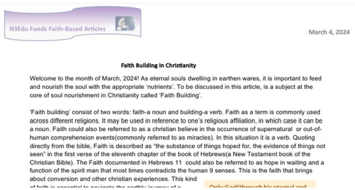 Faith Building in Christianity