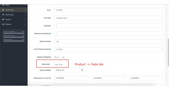 OpenCart - Customer Group based category and product restriction