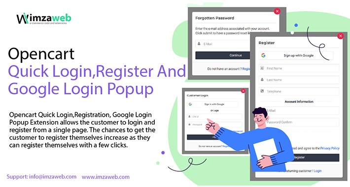 Opencart Quick Login,Registration, Google Login Popup