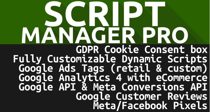 Script Manager Pro (GDPR, G, FB, Custom & API)