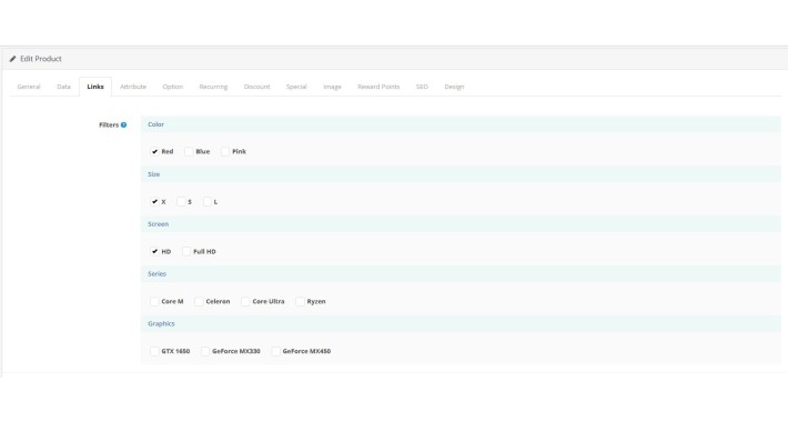 Easy Adding Filters And Attributes To Product Opencart