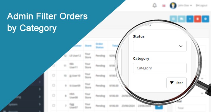 Admin Filter Orders by Category