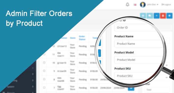 Admin Filter Orders by Product