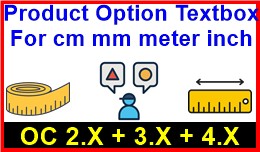 Product Option Textbox For cm mm meter inch