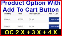 Product Option With Add To Cart Button