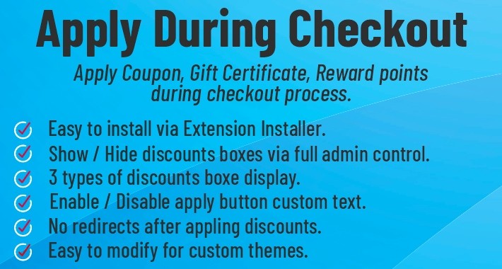 Apply During Checkout