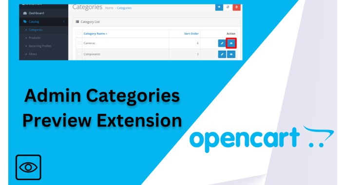 Admin Categories Preview Button
