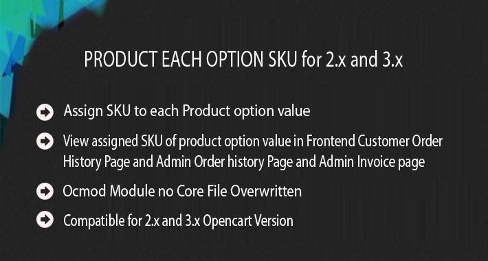 Product each option SKU for 2.x and 3.x