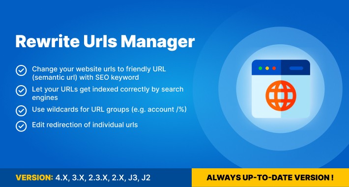 Redirect URLs Manager - 301, 302, 307 and 404 SEO optimizer