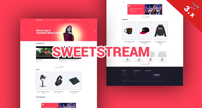 Sweetstream - Youtuber, Gamer, Streamer - Template