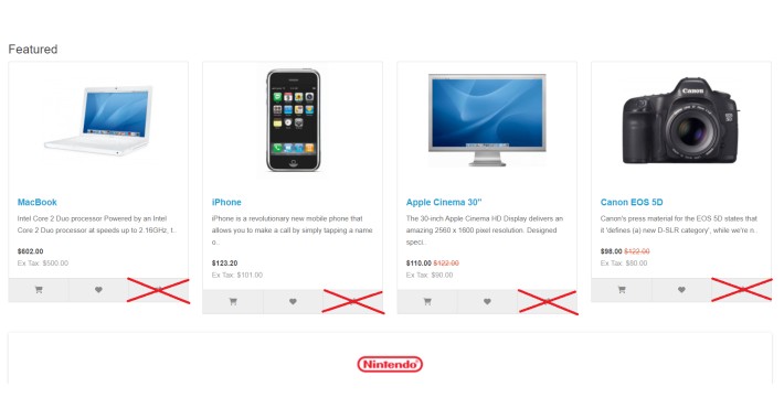 Removed the product comparison button