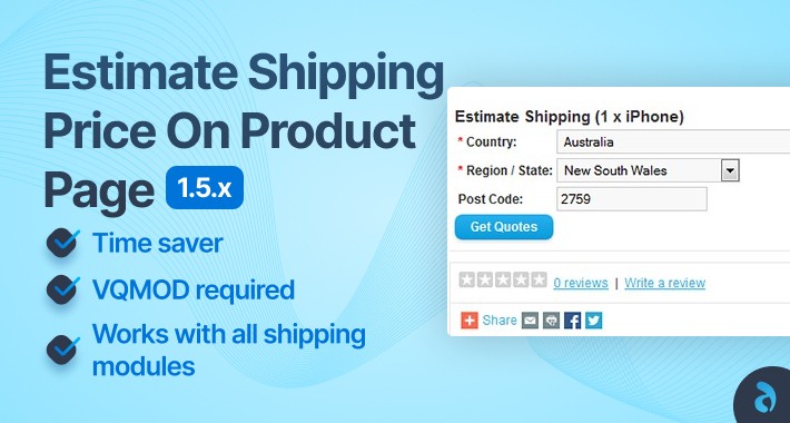 Shipping Estimator on Product Page