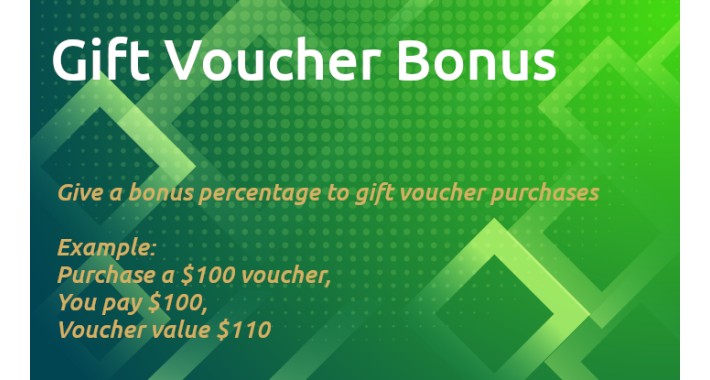 Gift Voucher Bonus - Give a bonus on gift voucher purchases