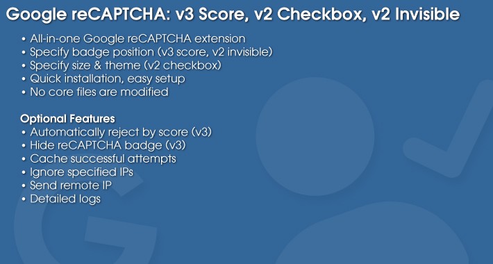 Google reCAPTCHA: v3 Score, v2 Checkbox, v2 Invisible (oc4)