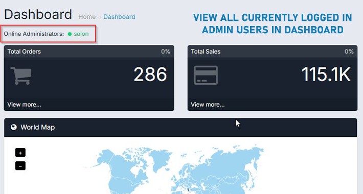 Dashboard Admin Users Logged In