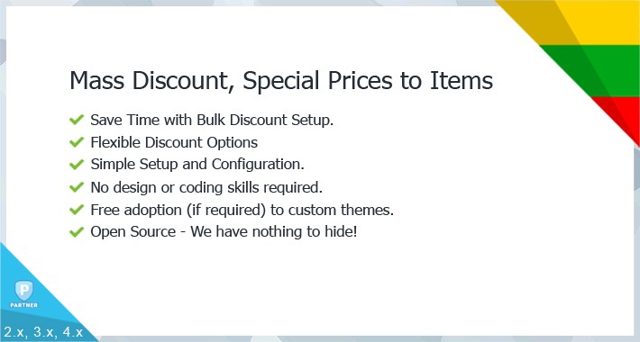 Mass Discount, Special Prices to Items - OC 3.X/4.X