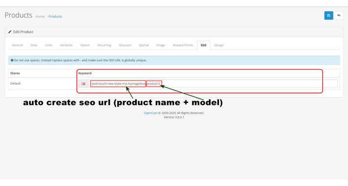 Auto Seo url Generator for product category and manufacturer