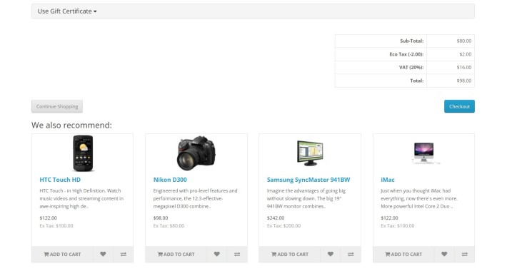 Recommended Products Module based on Cart's Products
