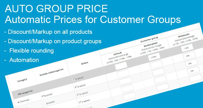 Auto Group Price - Automatic Prices for Customer Groups