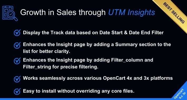 Growth in Sales through UTM Insights Module