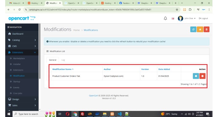 OpenCart modification (OCMOD) fix for opencart 4.1.x