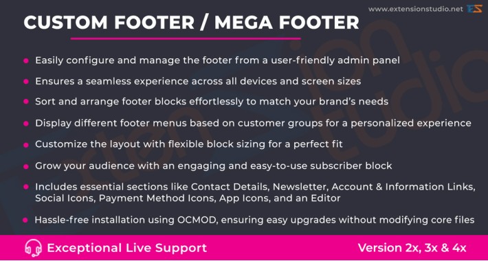 Custom Footer / Mega Footer