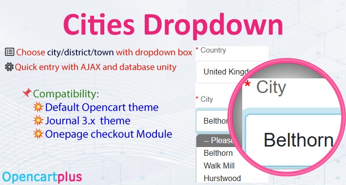 Cities Dropdown - Country/Zone/City Setup