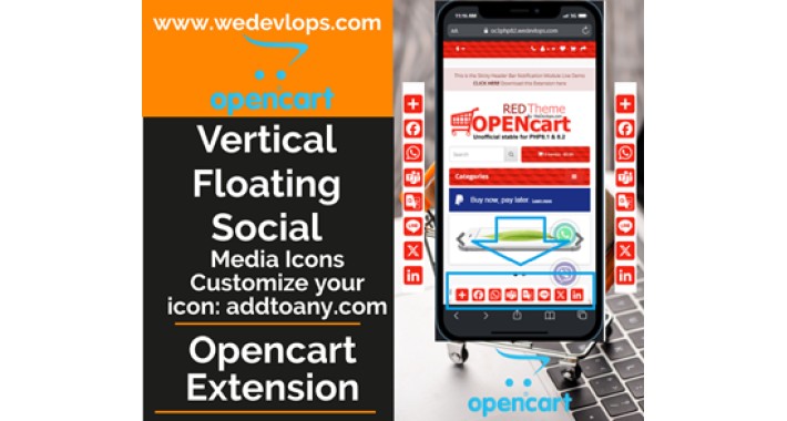 Vertical Floating Social Icons