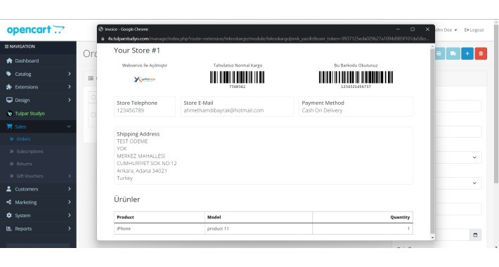 4x Kargo Modülleri Yurtiçi, Aras, MNG, Sürat, Hepsijet, Sendeo