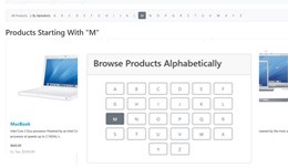 Alphabetical Product Filter | Browse Products by..