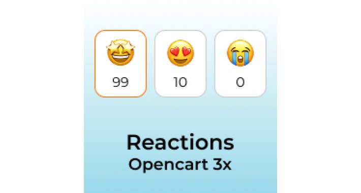 Reactions for product, information, blog for Opencart 3x