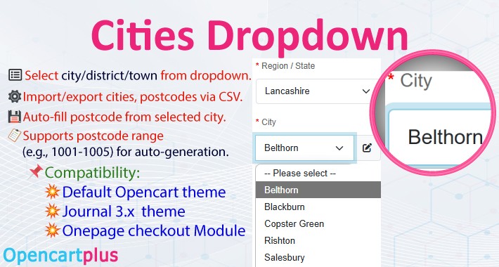 Cities Dropdown - Country/Zone/City Setup
