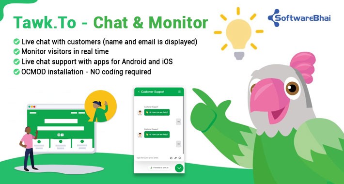 Tawk.to Live Chat Integration for OpenCart (Free Module)