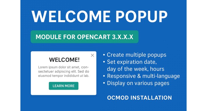 Welcome PopUp HTML based