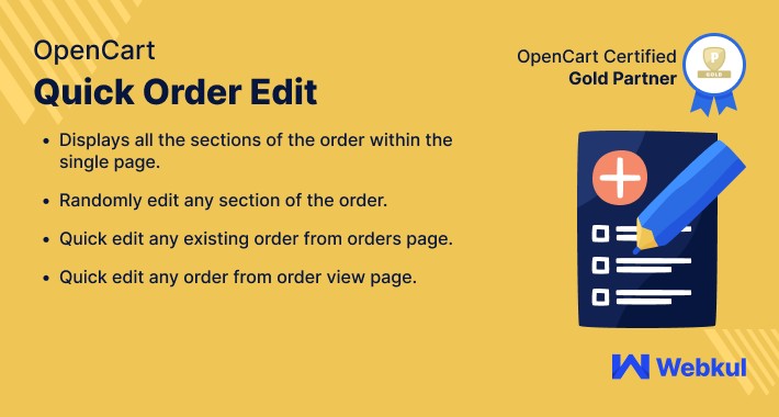 Opencart Quick Order Edit