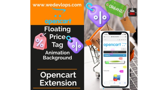 Floating Price Tag Animation background