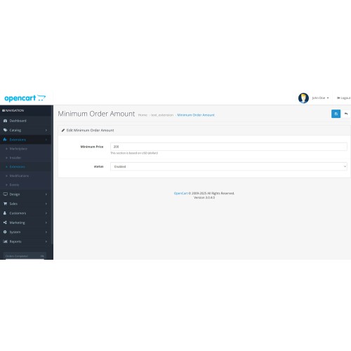 OpenCart Minimum Order Amount OpenCart Minimum Order Amount