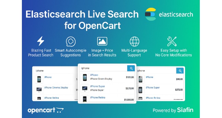 Elasticsearch Live Search for OpenCart