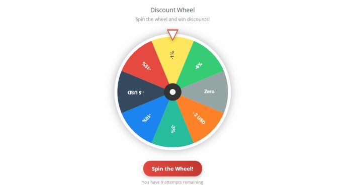 Discount Wheel: discount coupon giveaway